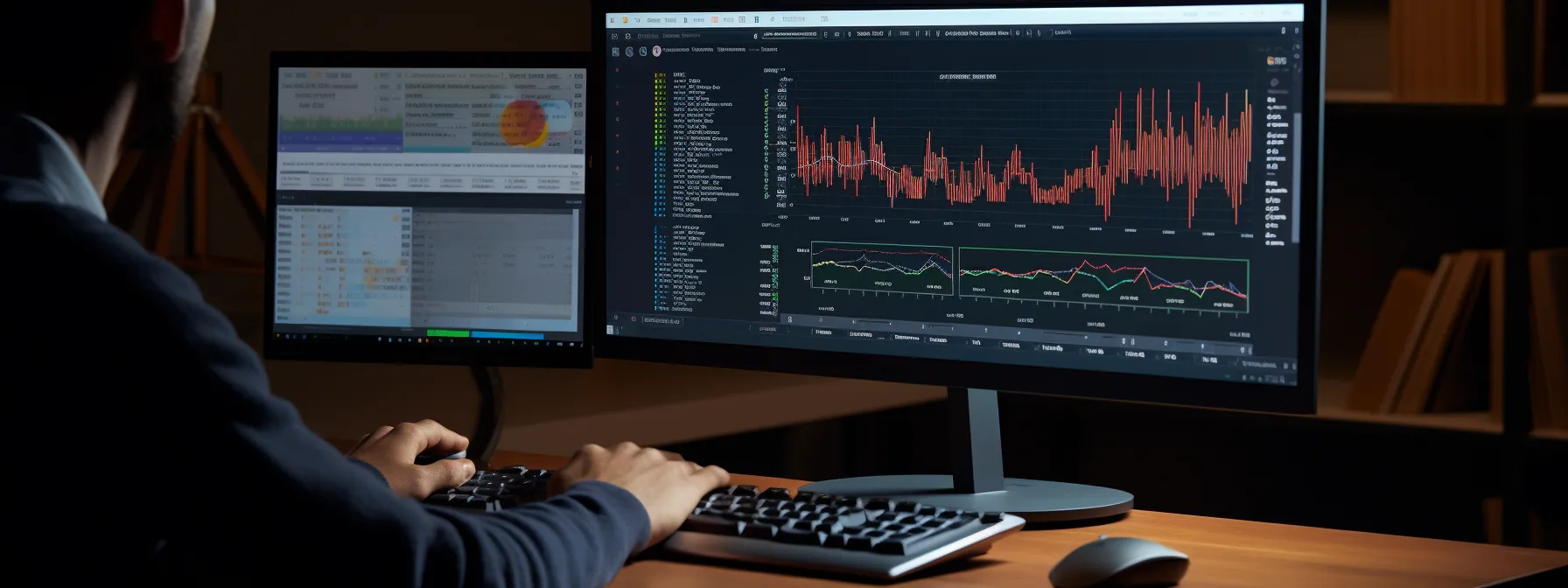 a person analyzing seo data on a computer screen.