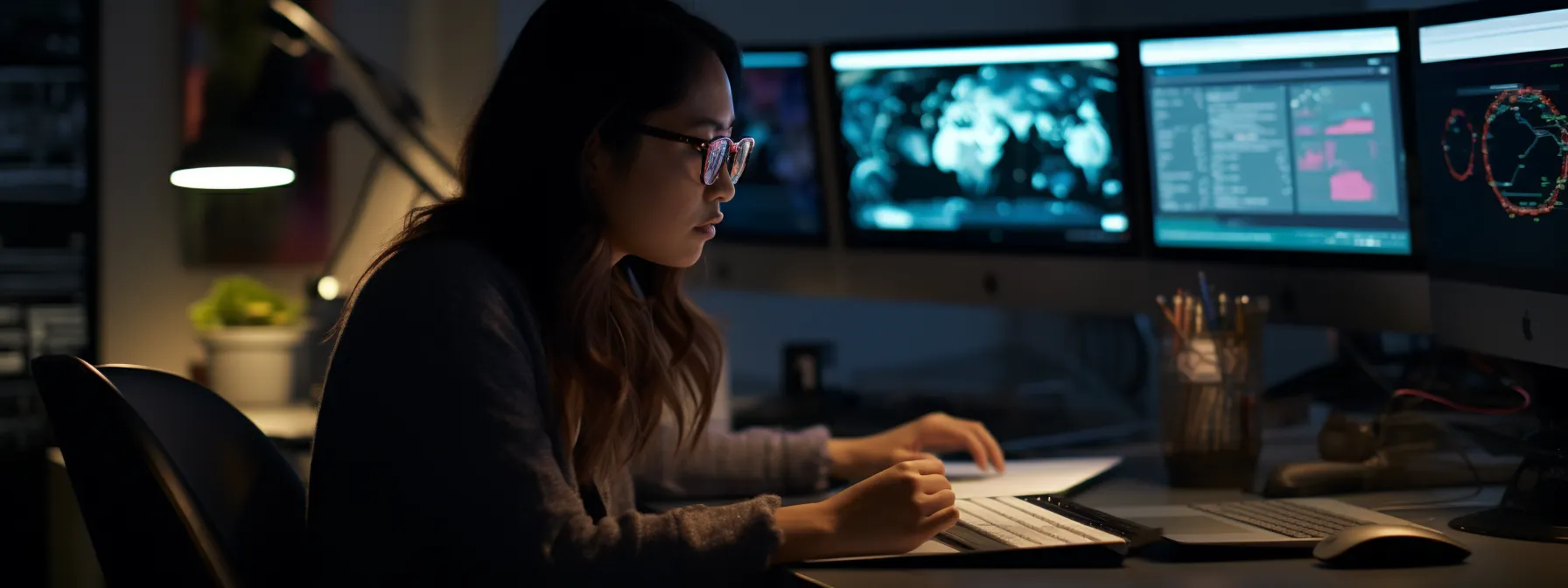 a student engaged in an interactive seo course on the seotheory platform, exploring various digital marketing strategies.