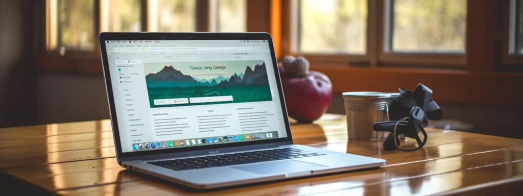 a laptop displaying a website's seo course with keywords and optimization tools.