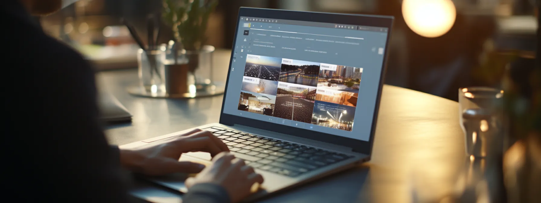 a person using a laptop to research keywords and optimize content on linkedin.