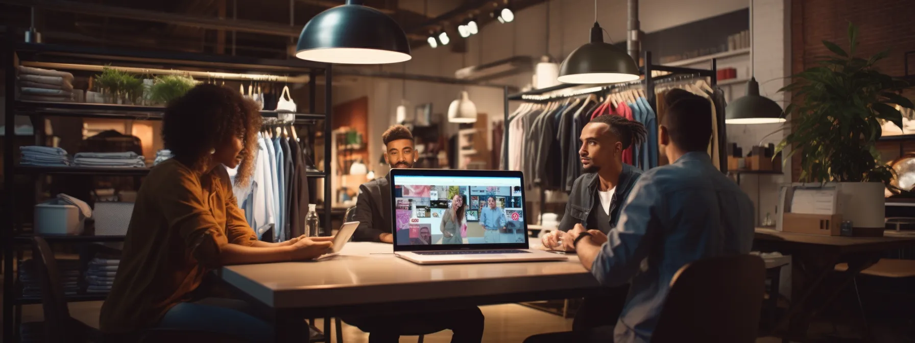 an online store team collaborating with influencers to enhance its search engine optimization strategy and drive targeted traffic.