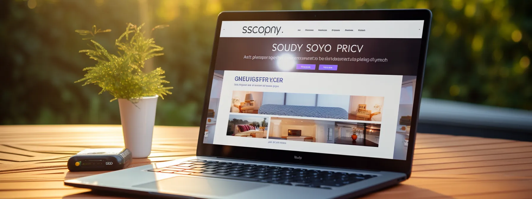 the photo shows a laptop displaying seotheory's online seo training course page with various modules and courses available for beginners to advanced users.