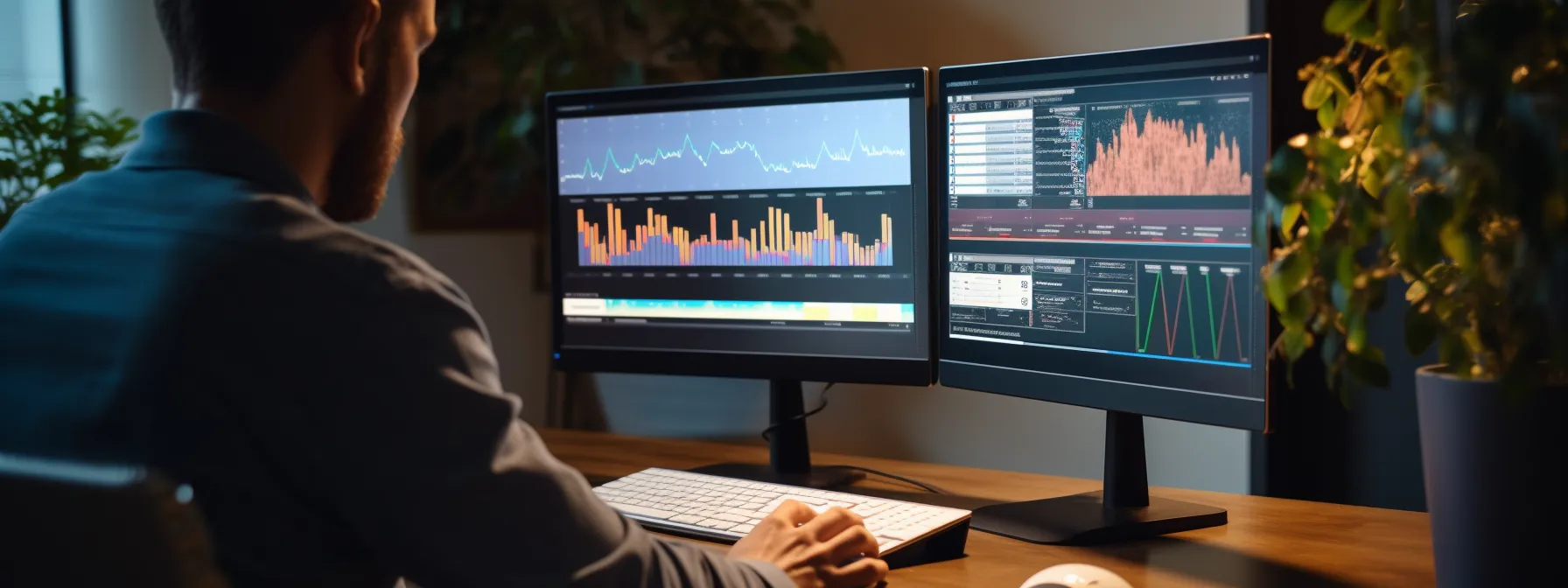 a person using a computer to analyze and optimize link building strategies for seo.