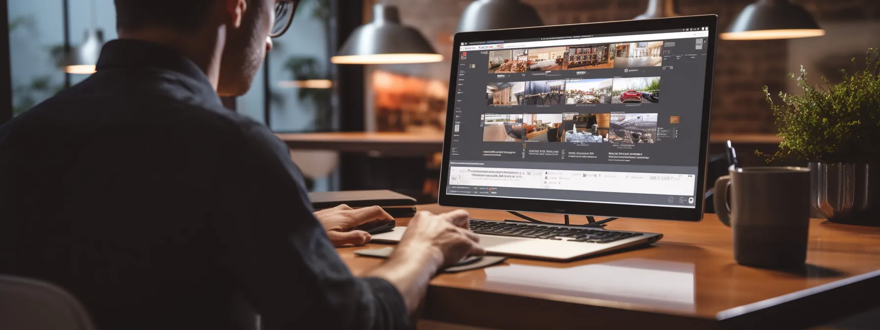 a person using a computer to learn about digital marketing through the seotheory website.
