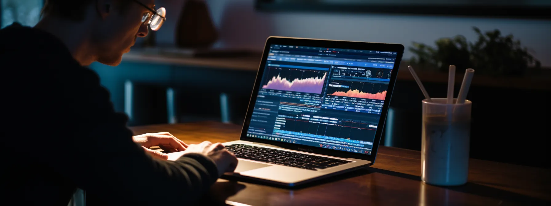 a person studying seotheory's advanced seo course on a laptop with a focus on google's ranking factors.