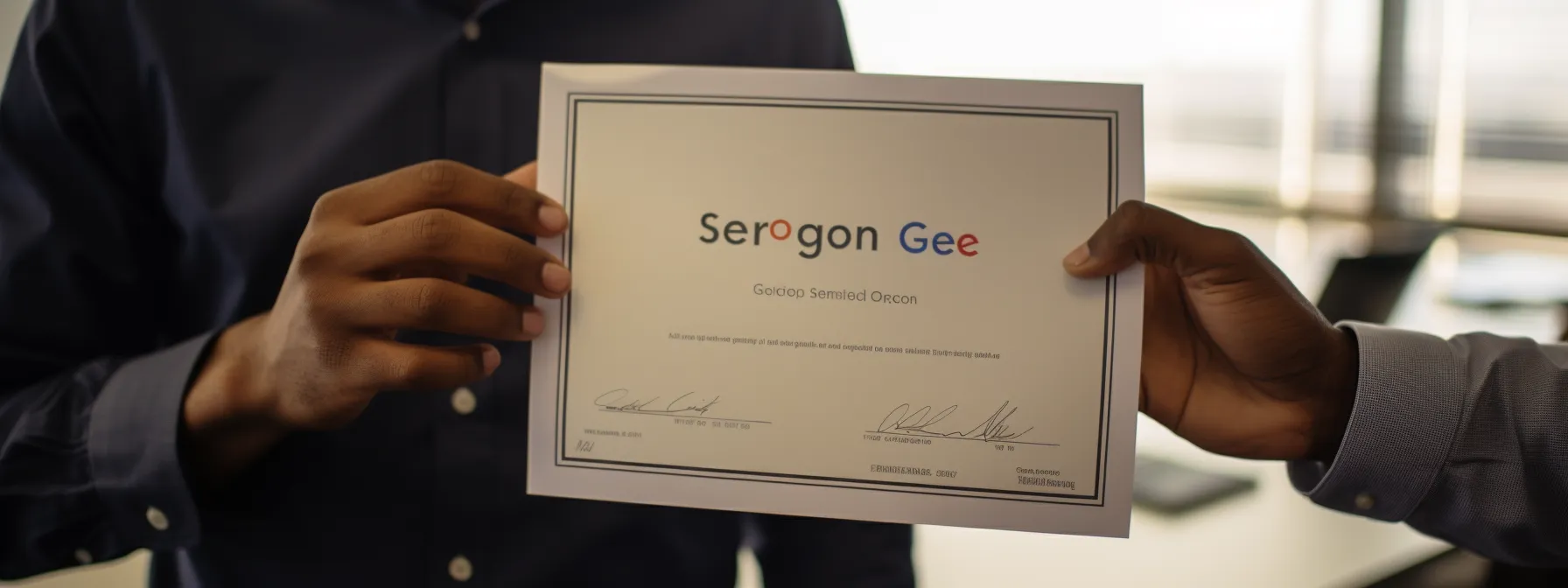 a person receiving a certificate for completing the