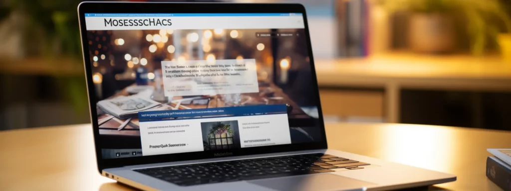 a laptop open with a webpage displaying the title "master seo basics: your comprehensive online guide for free."