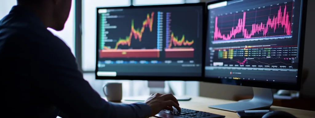 a person analyzing website analytics data on a computer screen.