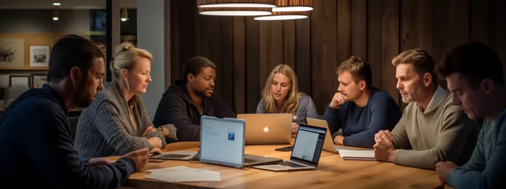 a group of people attending an advanced seo course, discussing and learning about mastery in link building techniques.