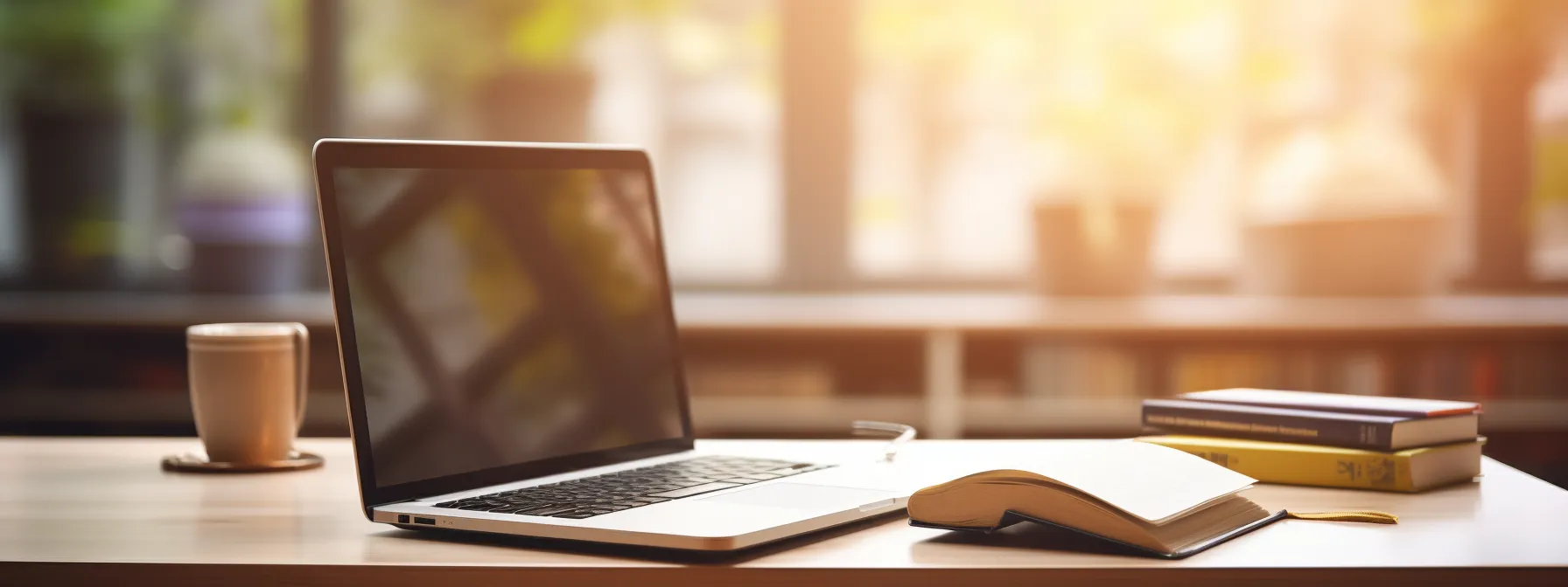 a person sitting at a desk with a laptop and a notebook, surrounded by books and notes on on-page and off-page seo strategies.