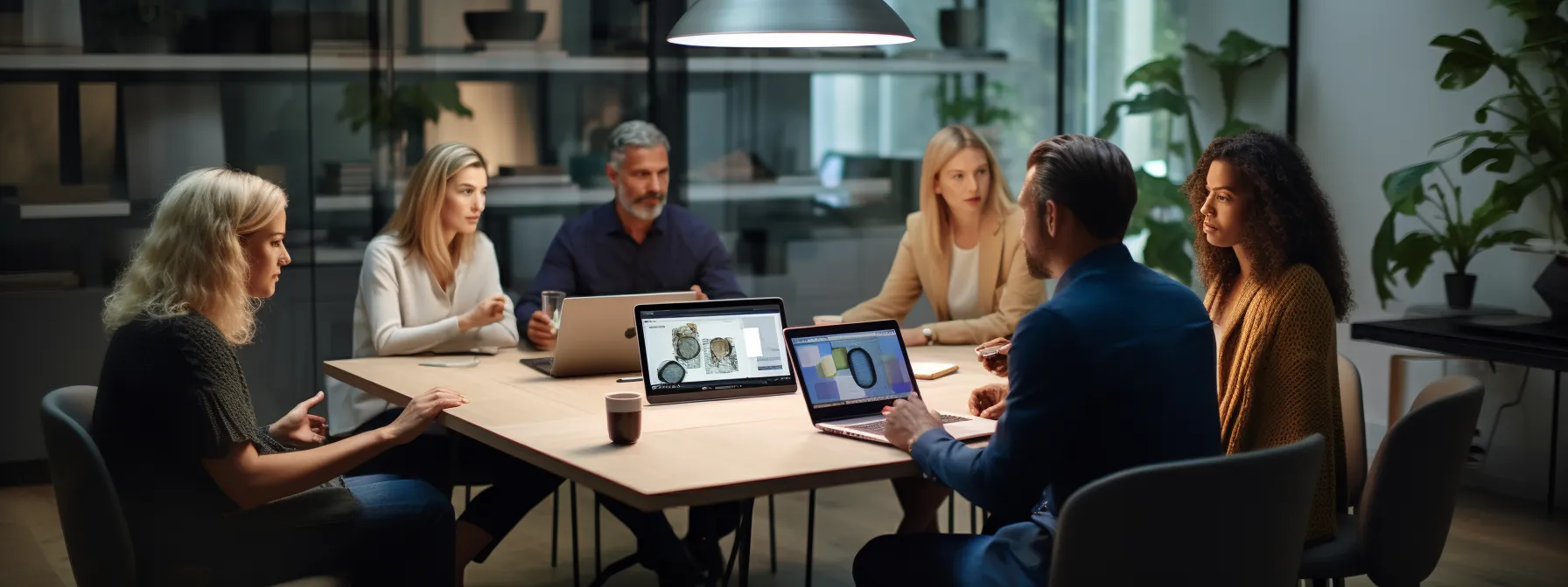 a group of professionals in a classroom setting, engaged in a discussion about advanced seo techniques with the instructor.