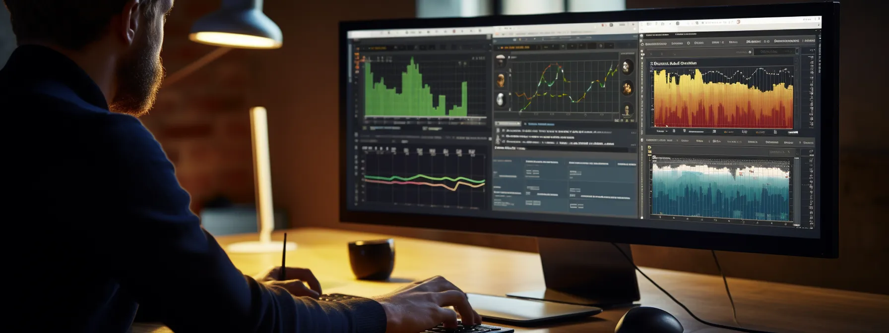 a person analyzing seo metrics on a computer screen.