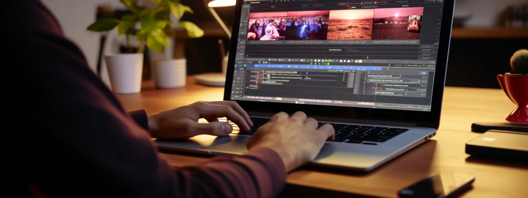 a person typing on a keyboard with a focus on local seo for voice search.