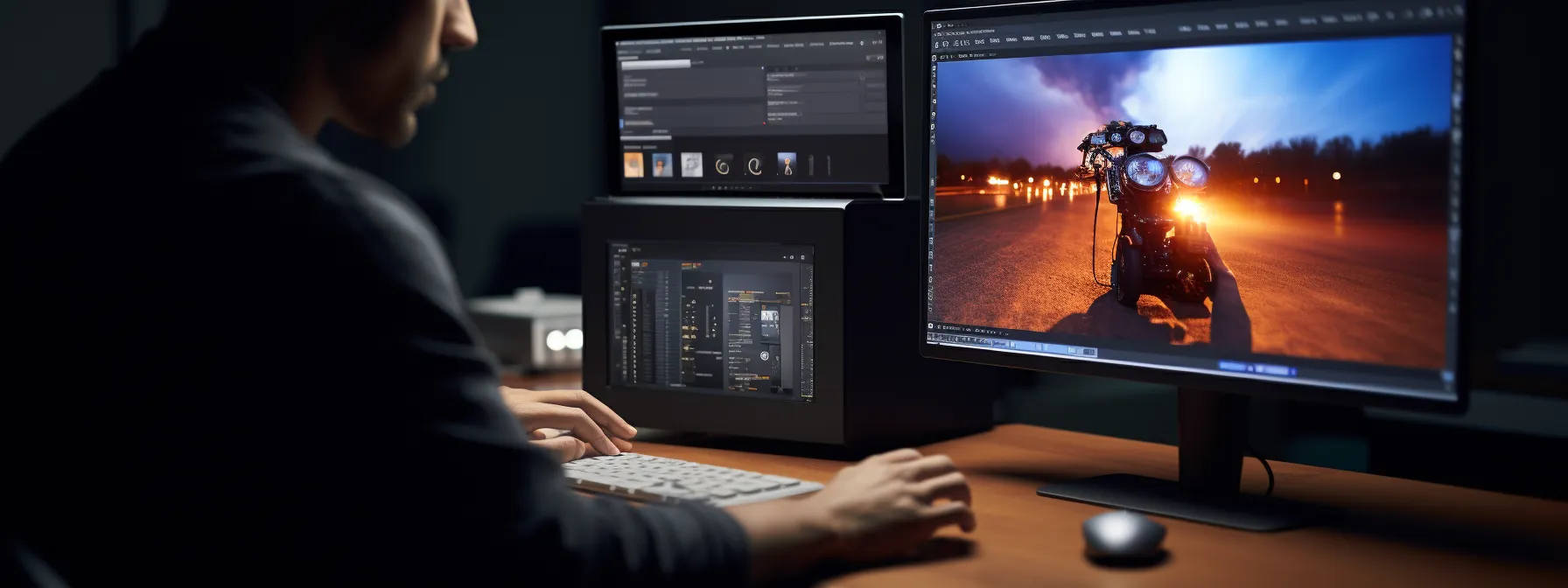 a person optimizing on-page elements for voice search on a computer screen.