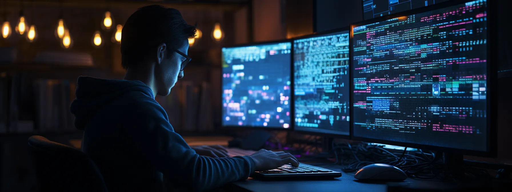 a person working on a computer with multiple tabs open, coding and creating geo-targeting strategies for a website.