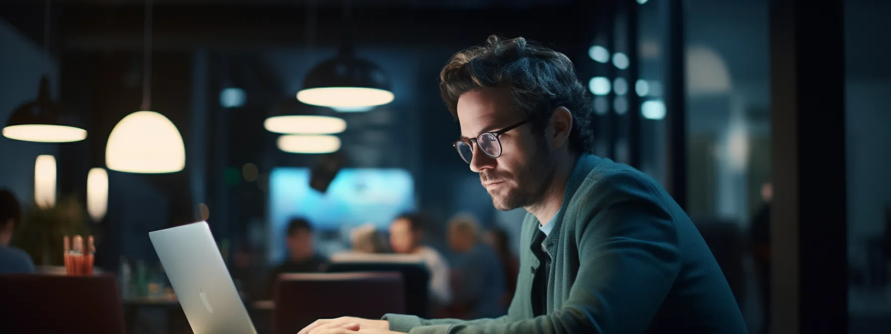 a person sitting in front of a computer, engrossed in an seotheory training session.
