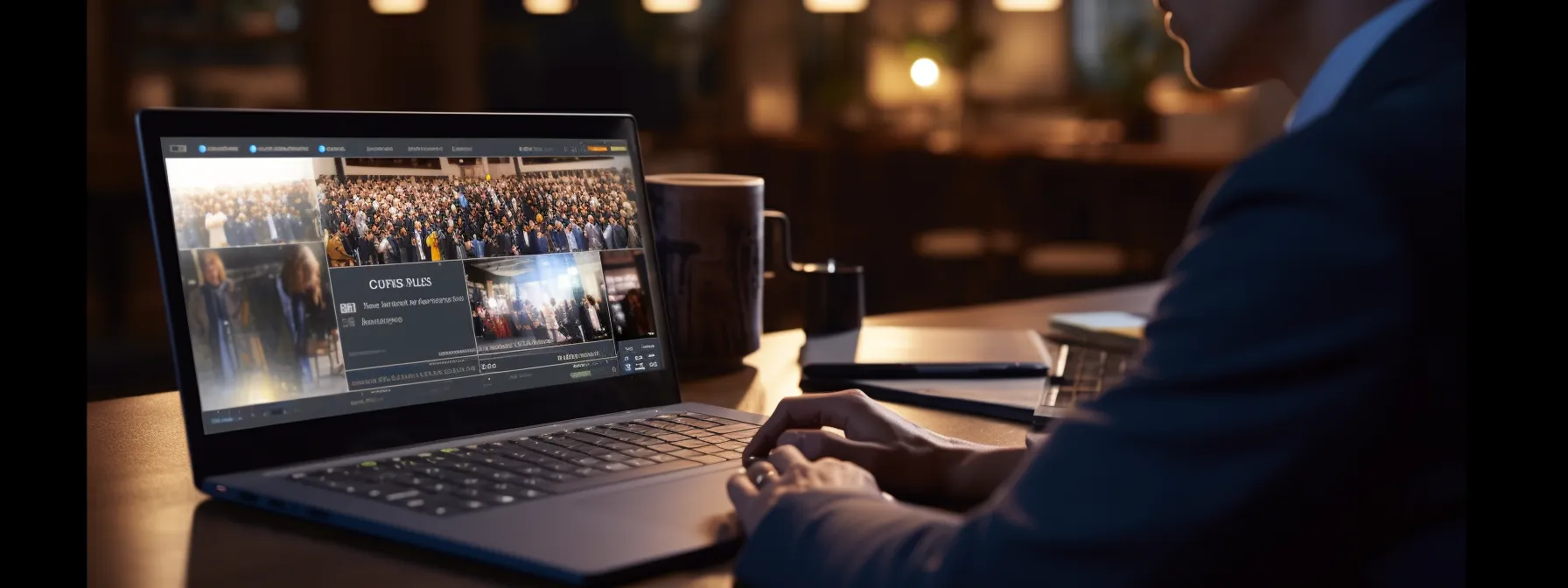 a person using a laptop to optimize their social media profile with seo strategies.