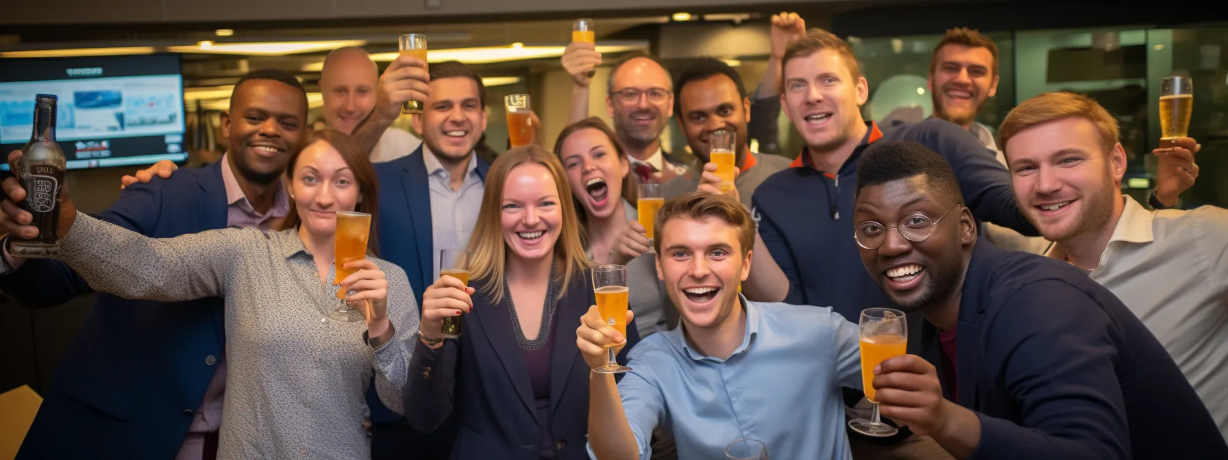 a group of individuals celebrating their success in seo careers after receiving training from manick bhan and seotheory courses.