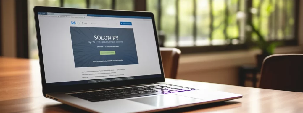 a laptop displaying an online course on seo with a certification badge.