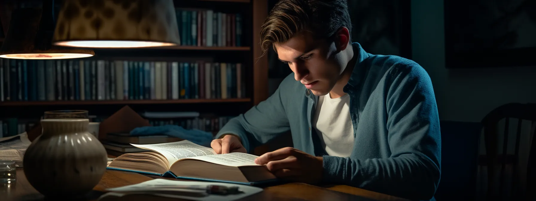 a person engrossed in studying and learning about seo on the seotheory platform.