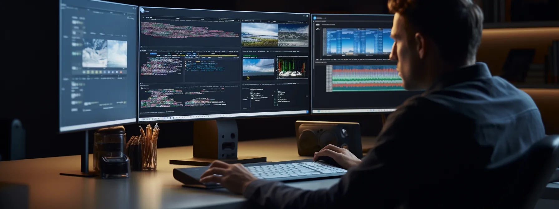 a person using a computer to analyze and optimize website traffic through advanced seo techniques.