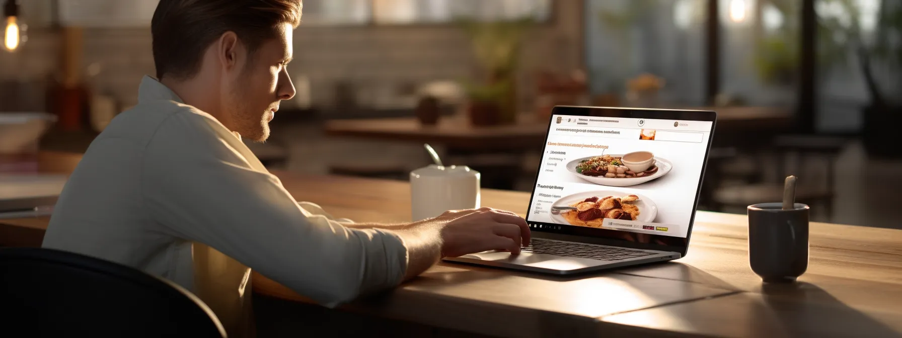 a person working on a laptop with a website design and seo techniques visible on the screen.
