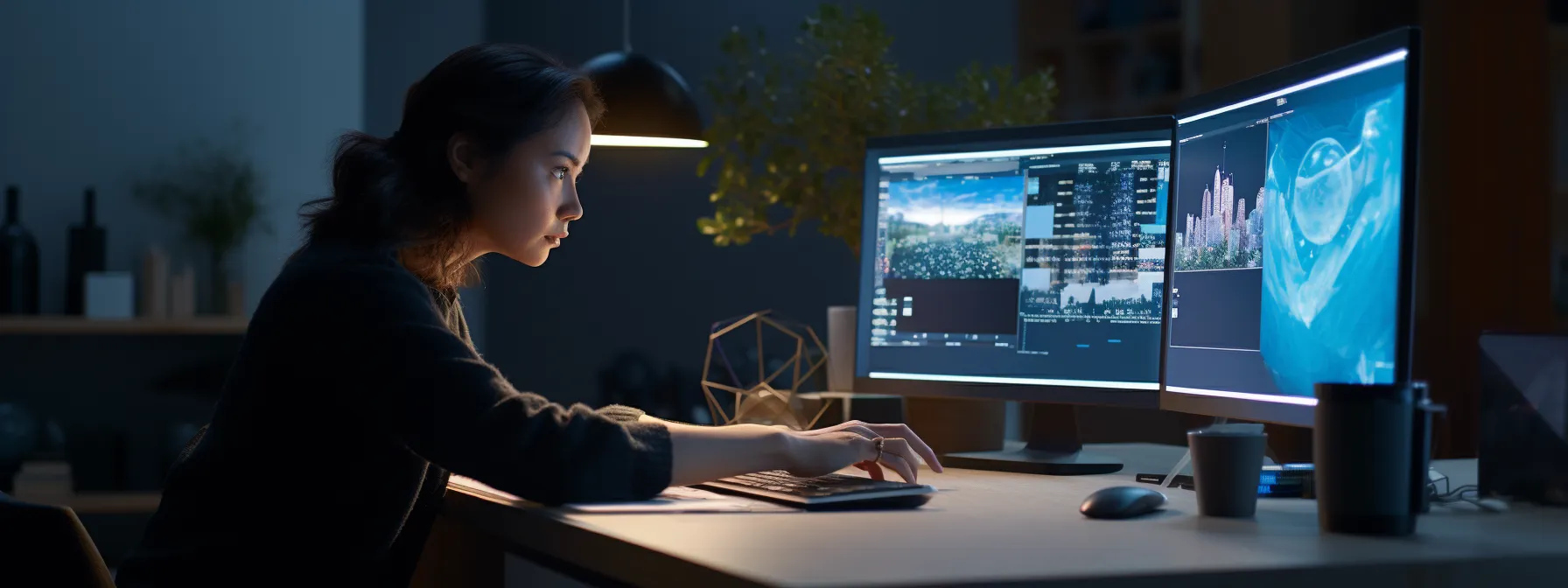 a person using a computer to access linkedin learning's seo courses and studying the materials.