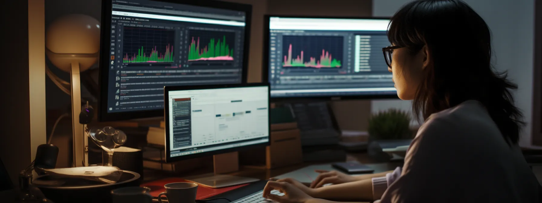 a person analyzing data on a computer screen using various seo tools.