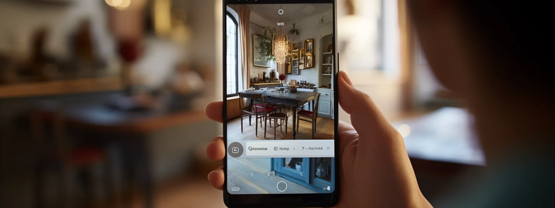 a person navigating a website on a mobile device using voice commands.