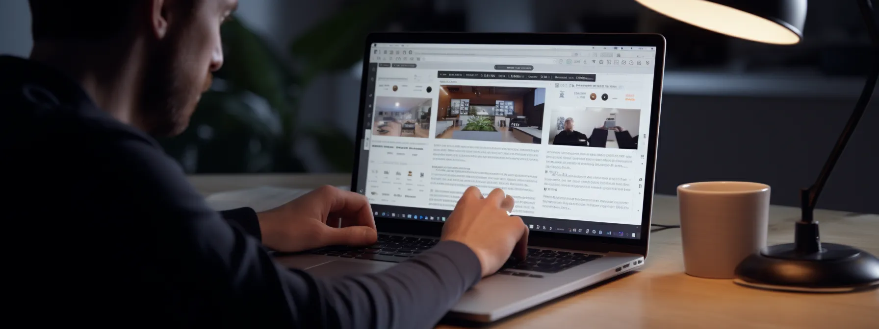 a person reading a practical guide to link building and off-page seo on a computer.