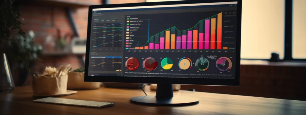a computer screen displaying an interactive keyword clustering course with colorful charts and graphs.