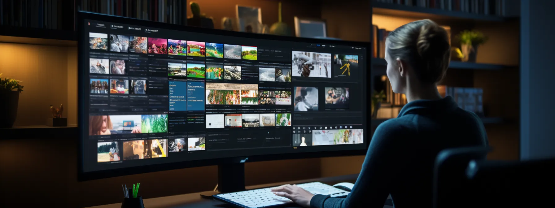 a person organizing and categorizing content into topic clusters on a computer screen.