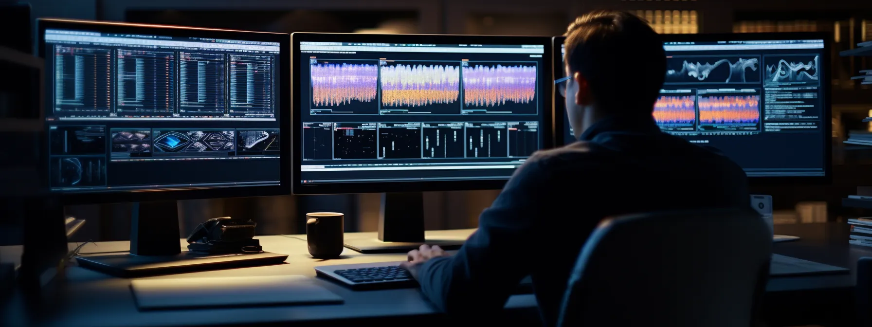 a person studying javascript rendering techniques on a computer screen.