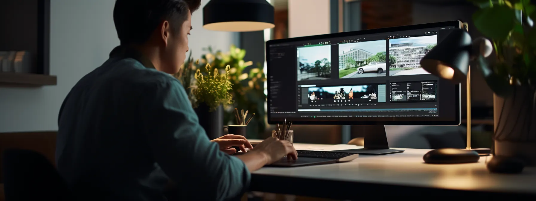 a person watching a video lesson on seotheory's website, absorbing information and applying concepts practically.