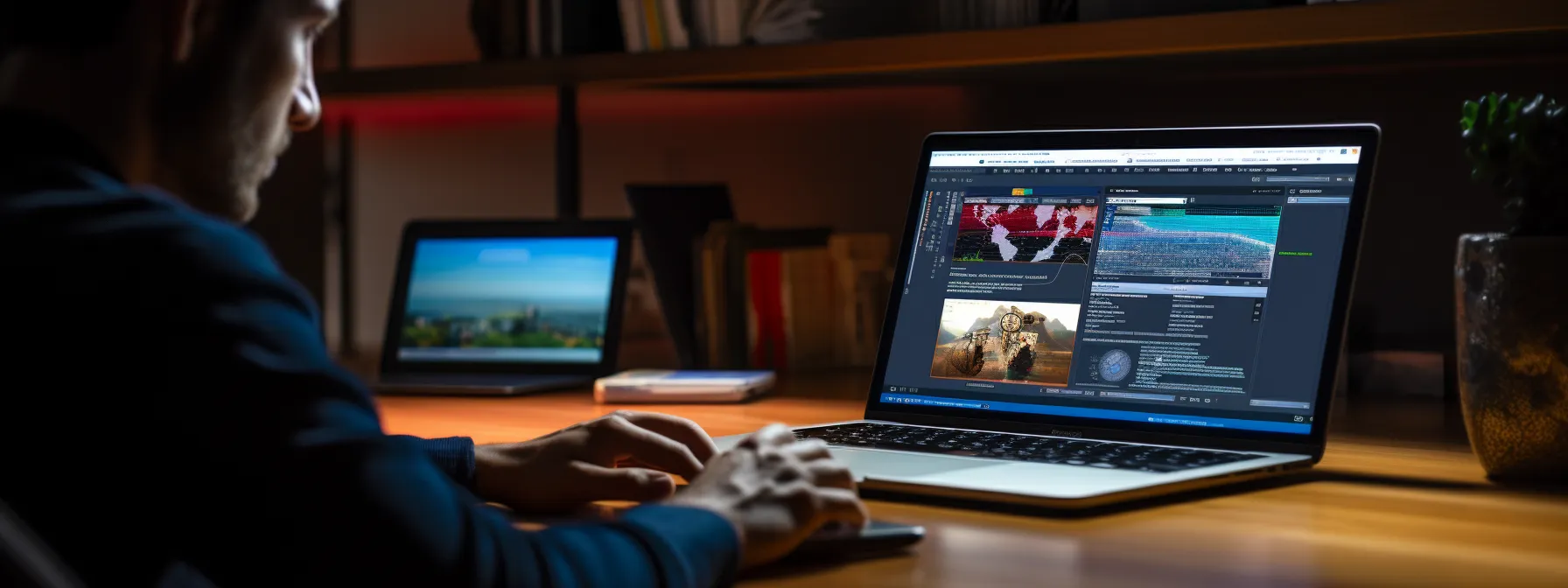 a person studying on-page and technical seo concepts on a computer with seotheory website open on the screen.