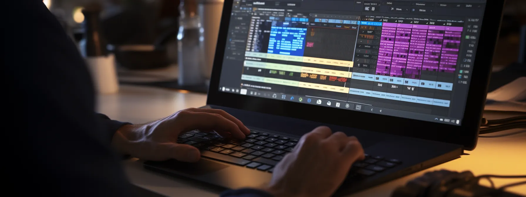 a person using a keyword cluster tool to analyze and organize keywords for content optimization.