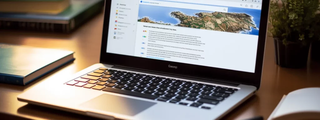 a laptop displaying a google search page with the search term "google seo" and the word "premium" highlighted.