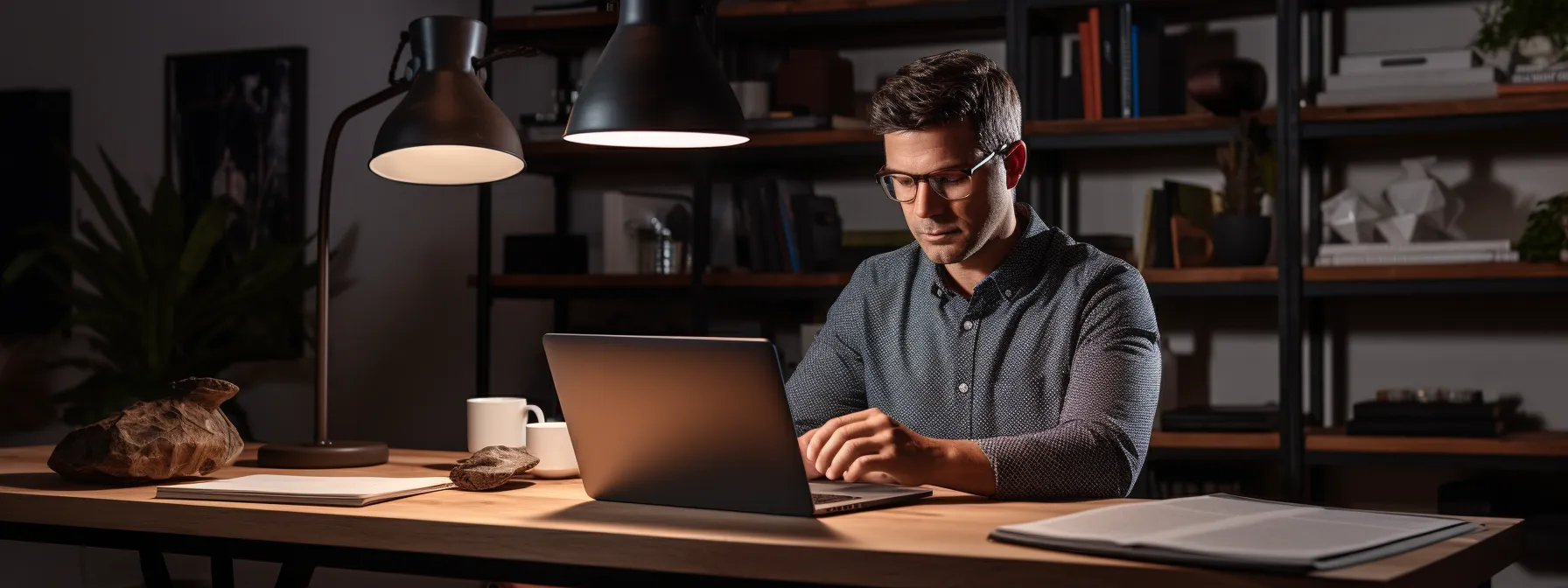 a business owner studying seotheory's local seo training program and utilizing searchatlas tools to dominate local search results.