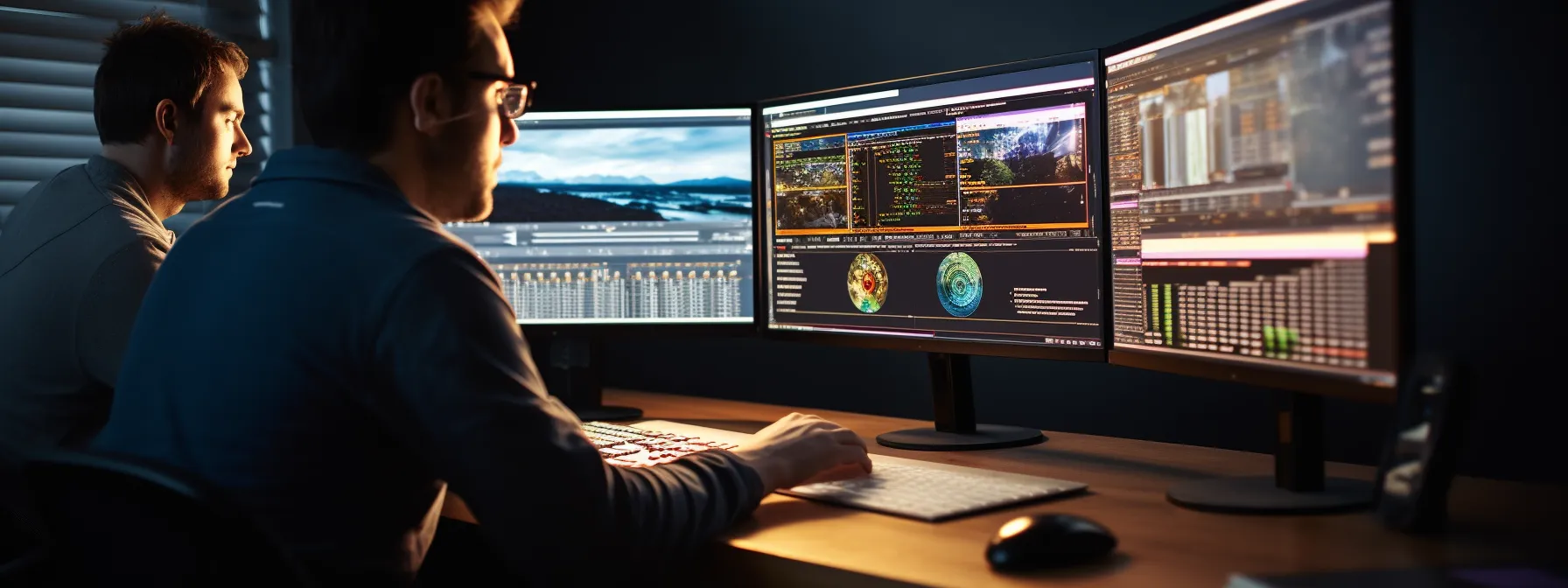 seo professionals analyzing backlink data on a computer screen.