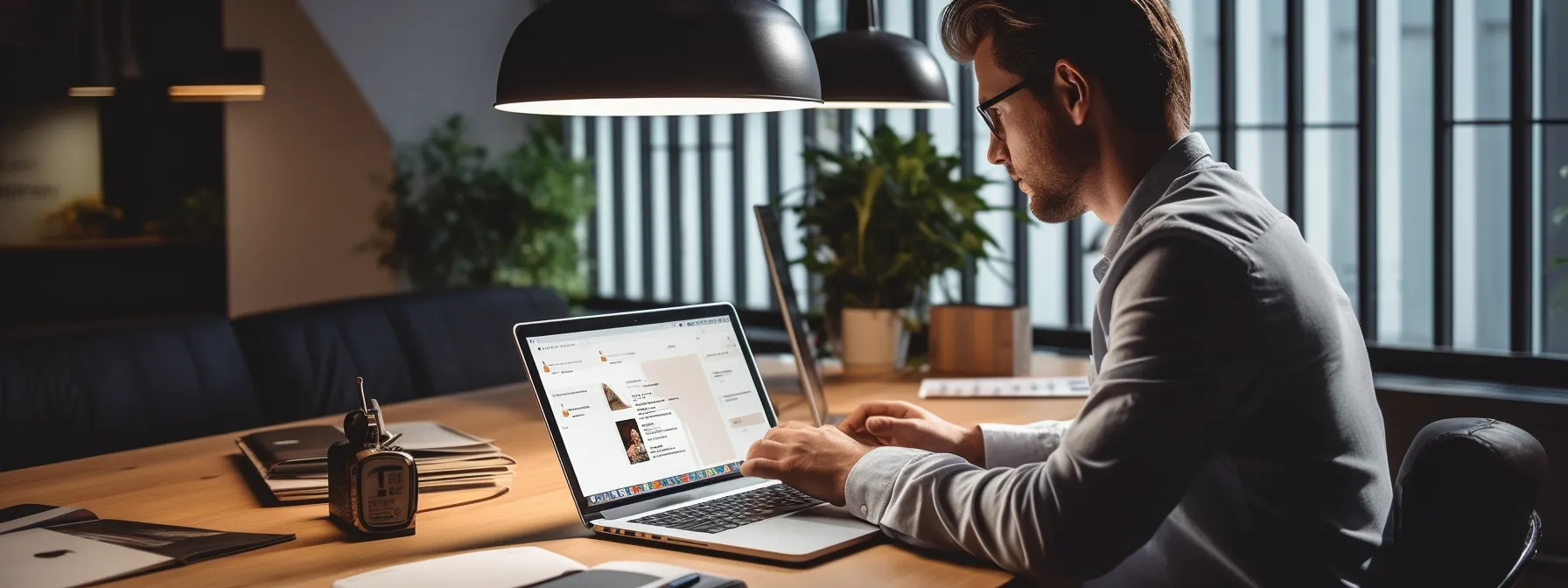 a person sitting at a desk with a laptop and notebook, carefully considering their options for choosing the right seo course.