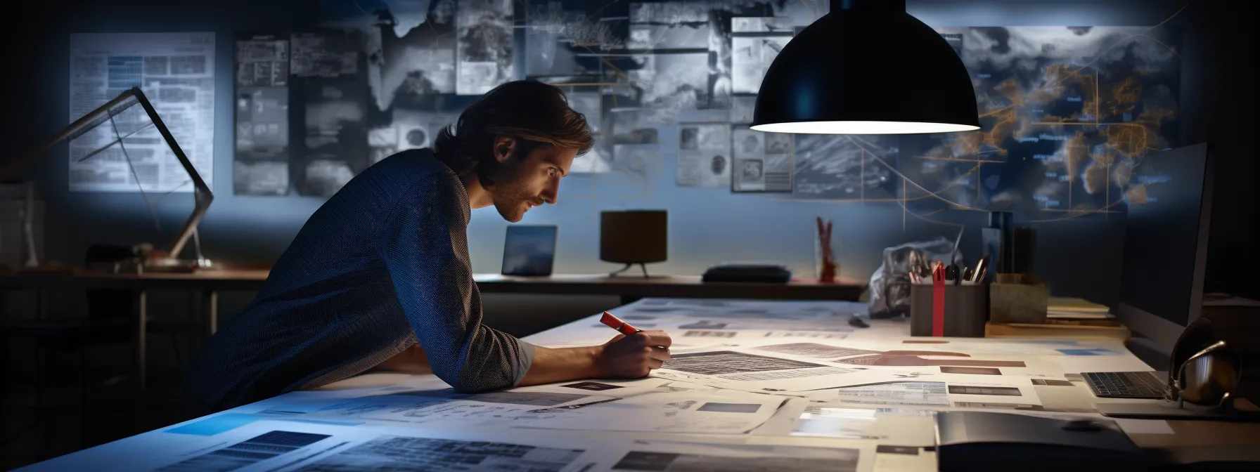 a person studying a diagram of on-page and off-page seo strategies.