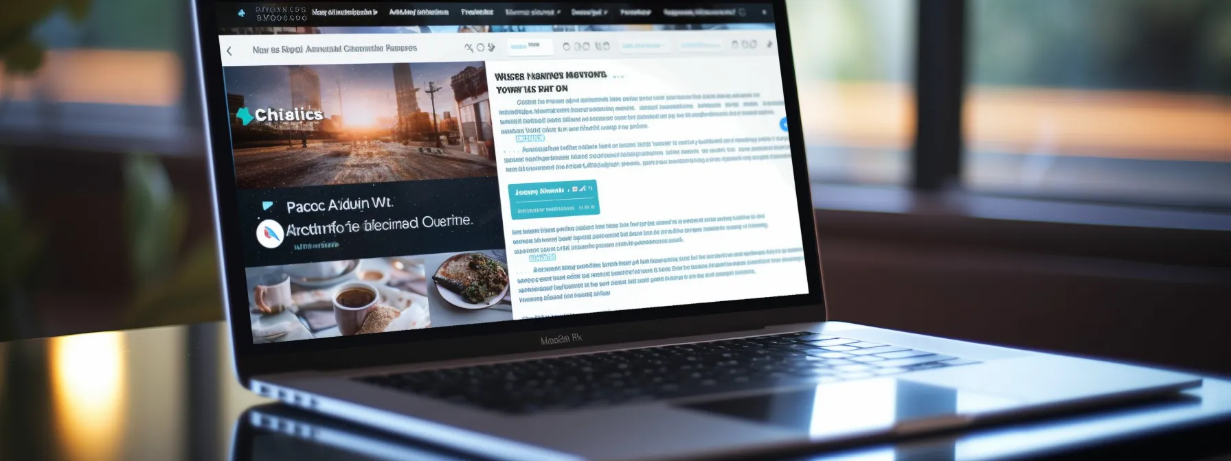 a laptop screen displaying positive online reviews and testimonials, with various backlinks and industry portals highlighted.