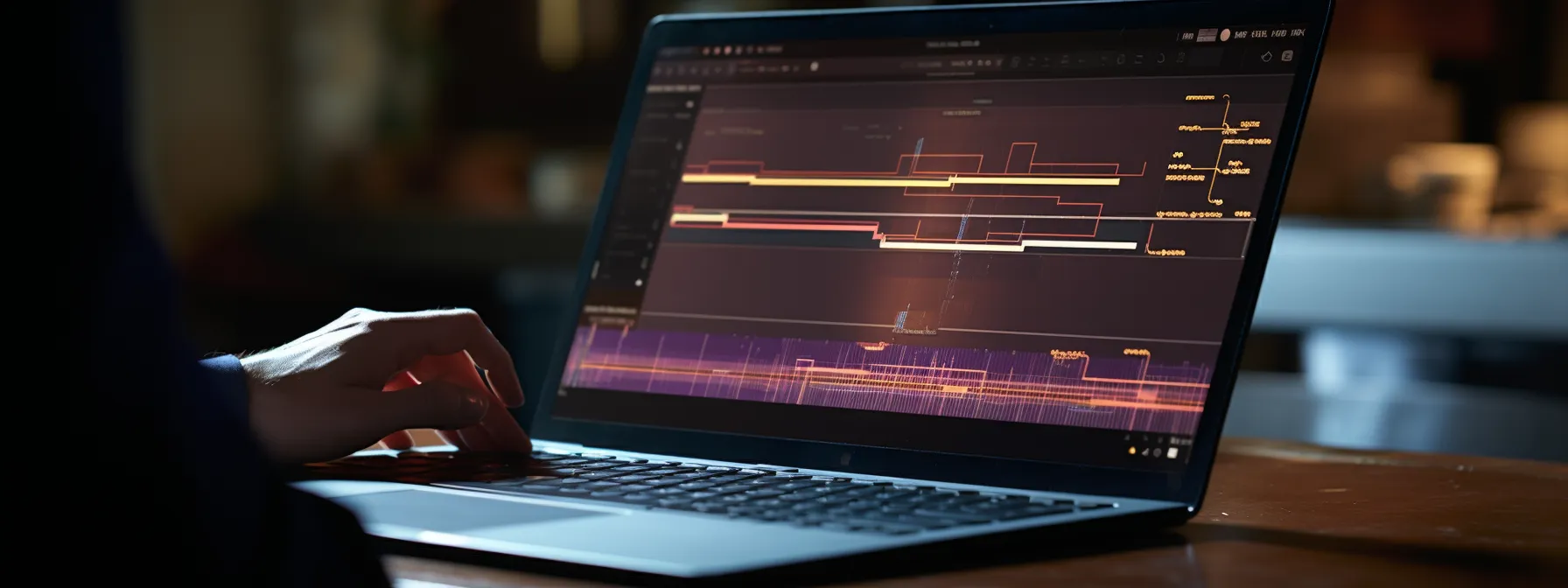 a person studying a mobile indexing algorithm on a laptop screen.