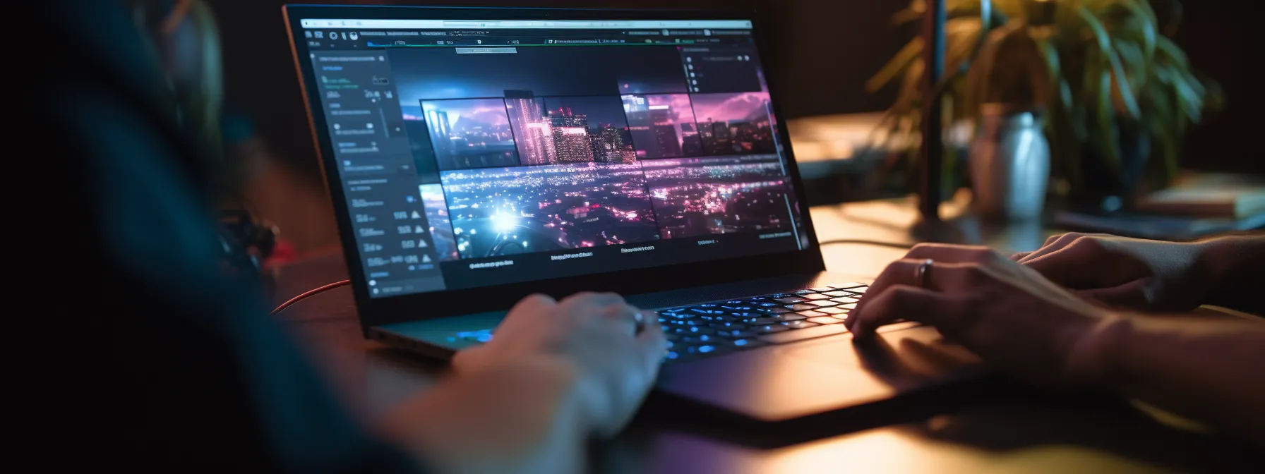 a person using a laptop to optimize their website's performance through online seo training.