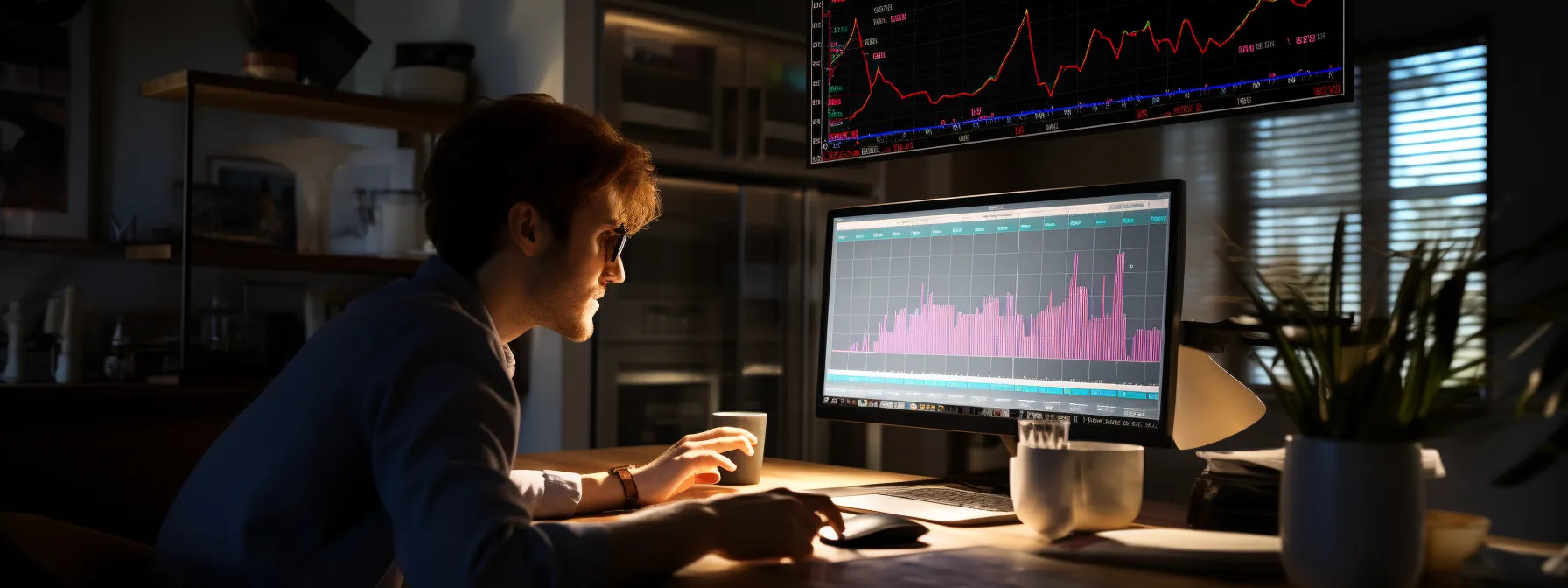 an individual studying a graph showing the rapid advancement of voice search seo propelled by artificial intelligence.