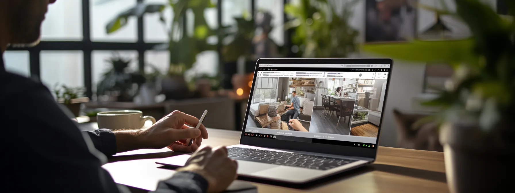 a person taking notes while watching an seo course video on a laptop.
