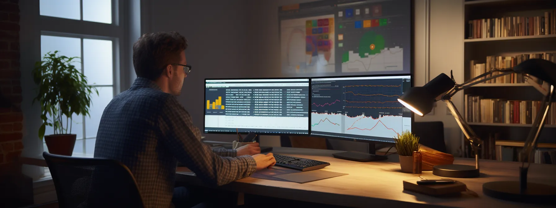 a person using google analytics, navigating through different dashboards and segments with ease.