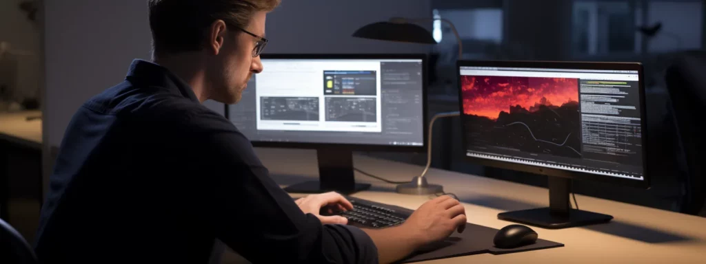 a person sitting in front of a computer, attending an seo training class online.