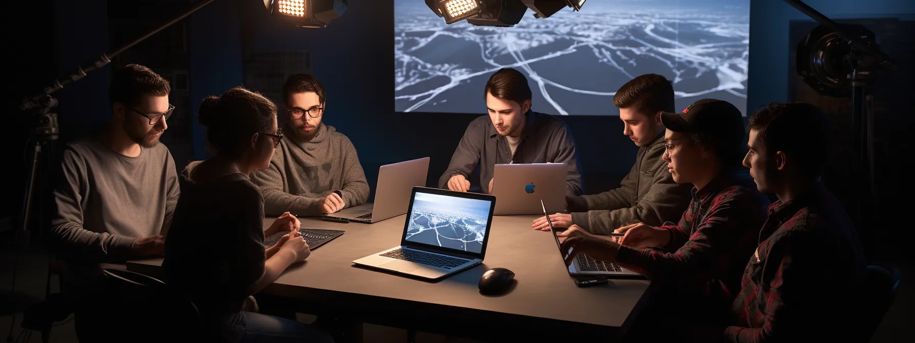 a group of students using advanced seo tools and ai technology to enhance their understanding and application of seo strategies.