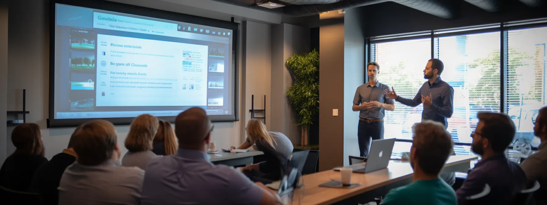 manick bhan leading a training session on keyword optimization for blog content at seotheory.